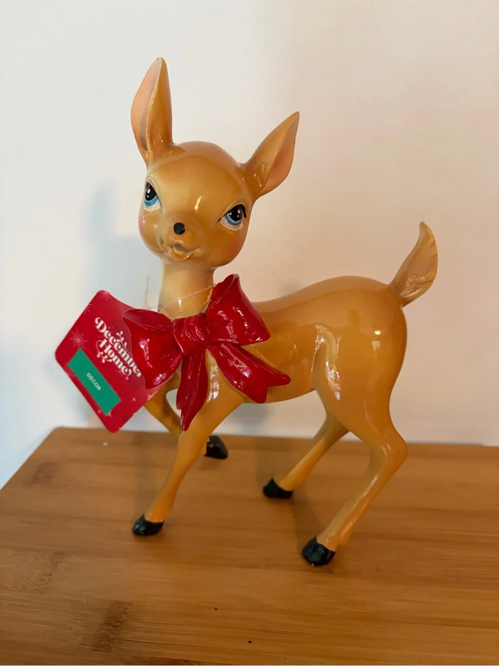NWT Vintage-Style Deer Figurine Christmas Decor. Midcentury Modern Style 50s